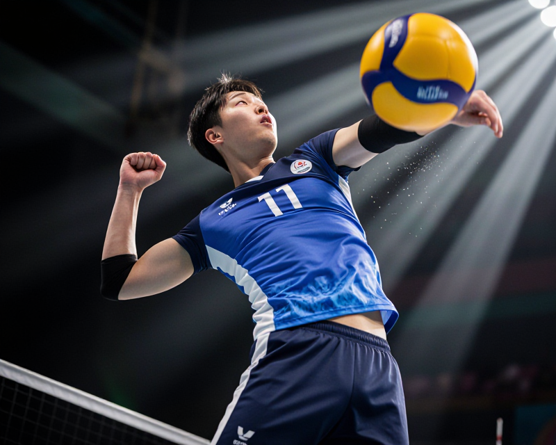 South Korean Volleyball Player Action