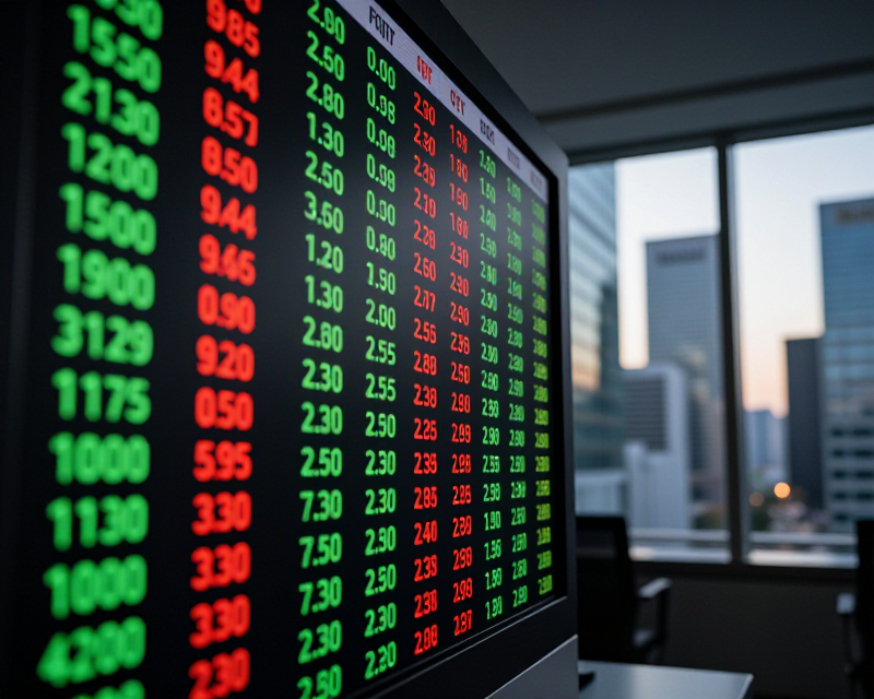 Digital Stock Market Display in Seoul