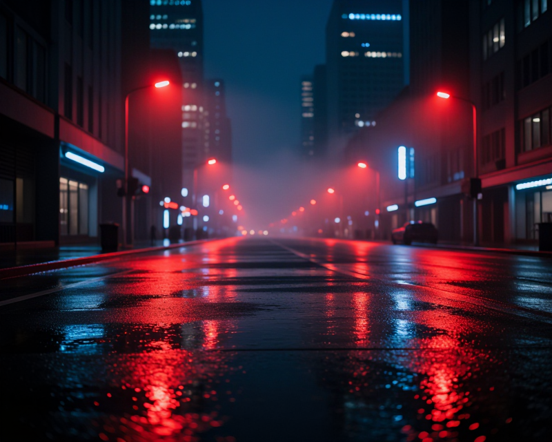 Cinematic Night Urban Atmosphere