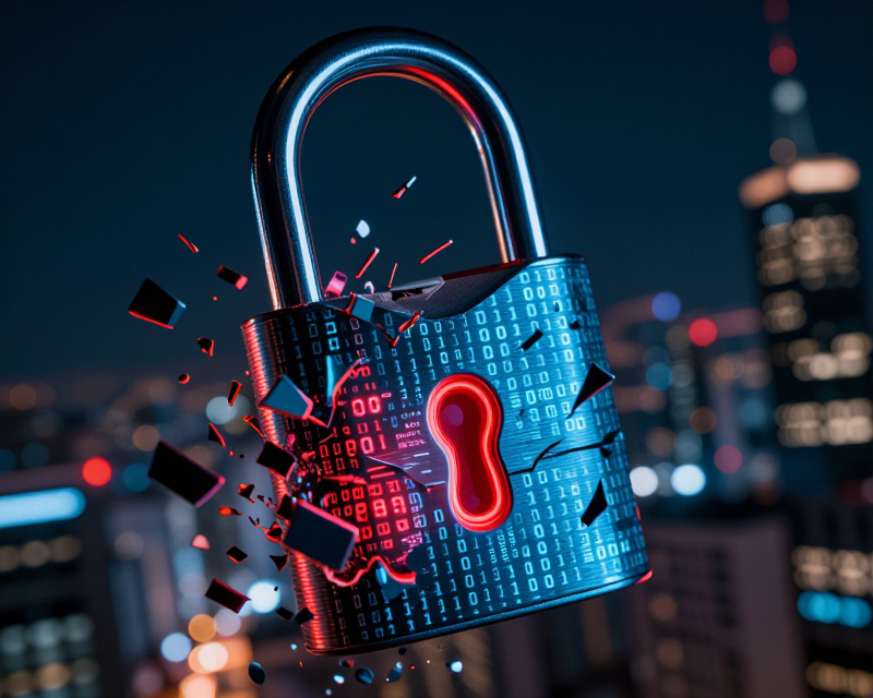 Digital Security Breach Concept